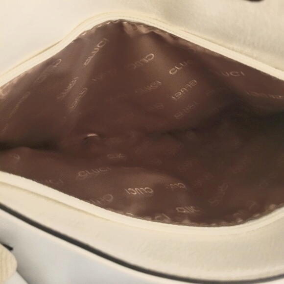 Cluci Amos Triple Pockets Vintage Crossbody Bag Beige & Brown NWT - Picture 11 of 14